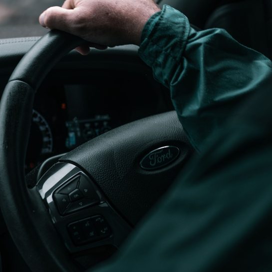 Learner driver practising in a dual-control car